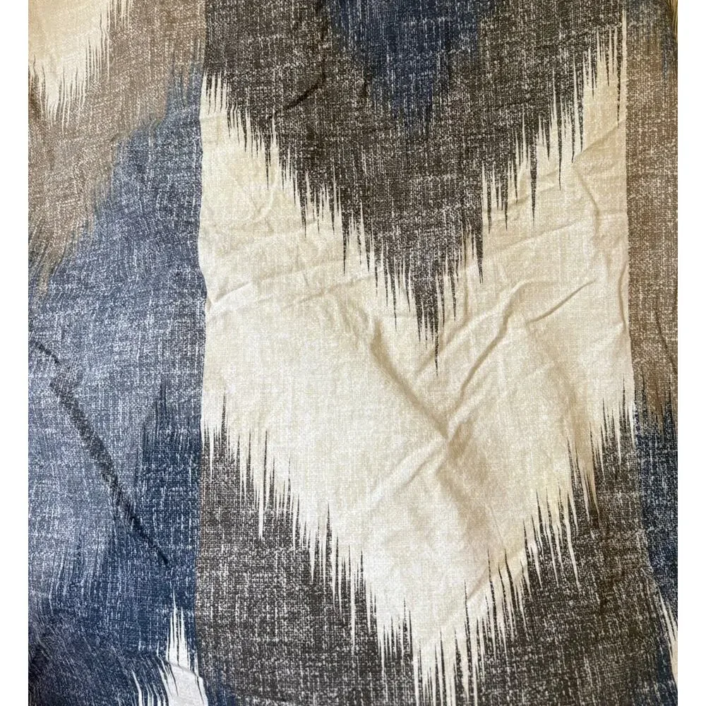 Ink & Ivy Reversible Comforter + Shams Set Full Dusty Blue Chevron Stripe 3pc